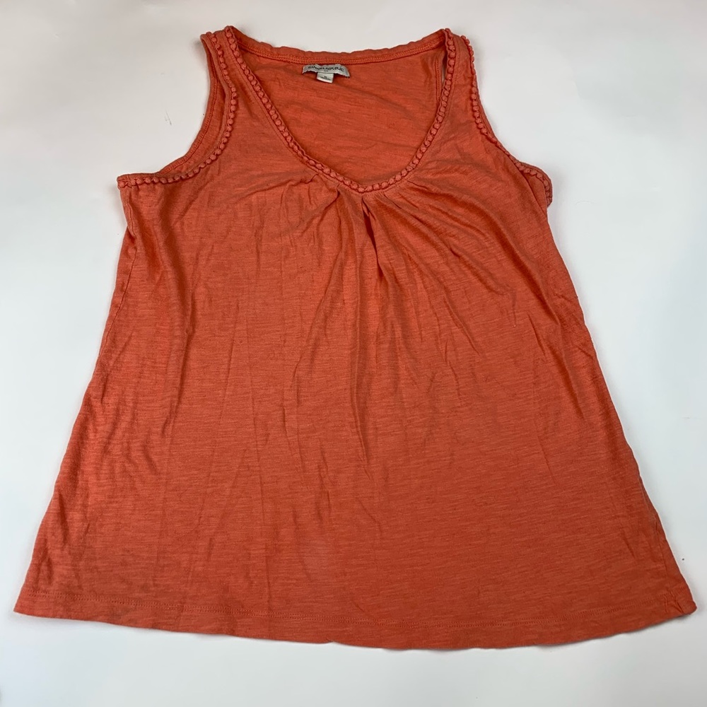 Banana Republic Orange Tank with Detailed Neckline